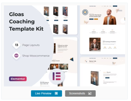Gloas — Life Coach Online Courses Elementor Template Kit