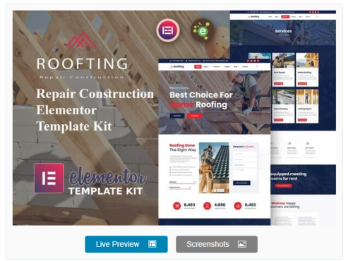 Roofting - Repair Construction Elementor Template Kit