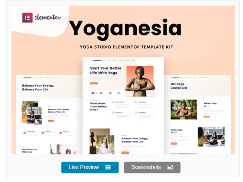 Yoganesia - Yoga Training Elementor Template Kit