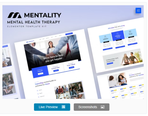 Mentality - Mental Health Therapy Elementor Template Kit