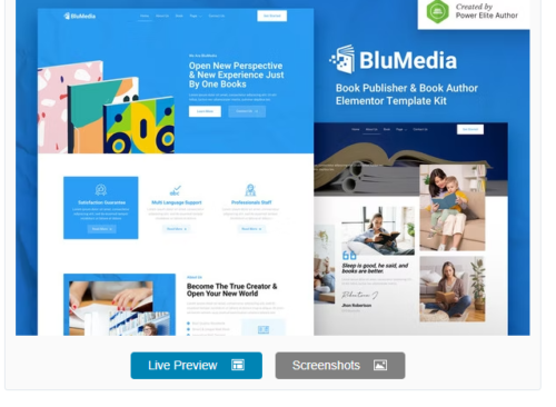BluMedia – Book Publisher & Book Author Elementor Template Kit