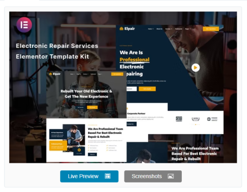 Elpair - Electronic Repair Services Elementor Template Kit