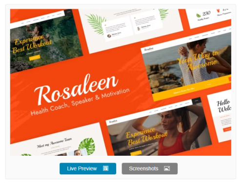 Rosaleen - Health Coach & Motivational Speaker Elementor Template Kit