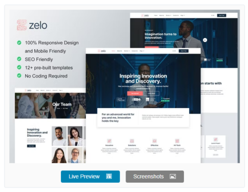 Zelo - Startup Business & Technology Company Elementor Template Kit