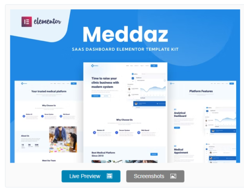 Meddaz - SaaS Medical Elementor Template Kit