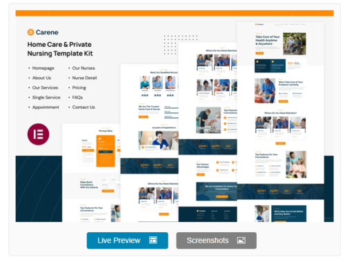 Carene - Home Care & Private Nursing Services Elementor Pro Template Kit