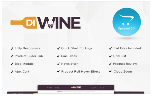 Diwine - Wine Shop OpenCart Template