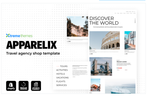 Apparelix Tour and Travel Agency Template Shopify Theme