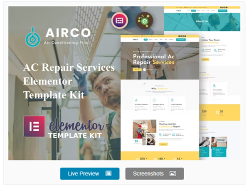 Airco - AC Repair Services Elementor Template Kit