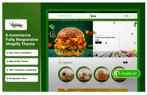 Foodiesfy - FastFood Responsive Shopify 2.0 Theme