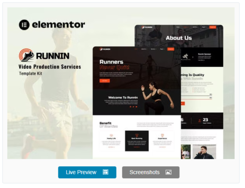 Runnin - Video Production Service Elementor Template Kit