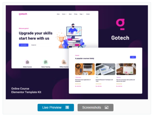 Gotech - Online Course Elementor Template Kit