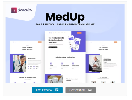 MedUp - Medical SaaS Elementor Template Kit