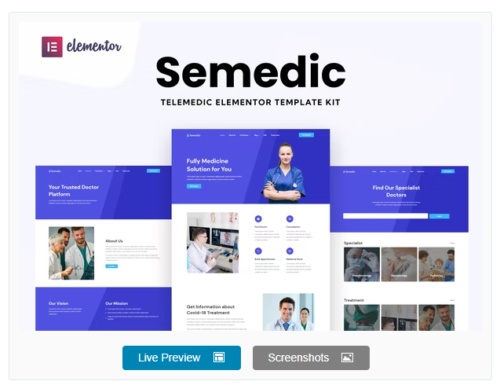 Semedic - Doctor Telehealth Elementor Template Kit