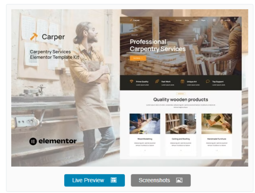 Carper - Carpenter & Craftman Elementor Template Kit