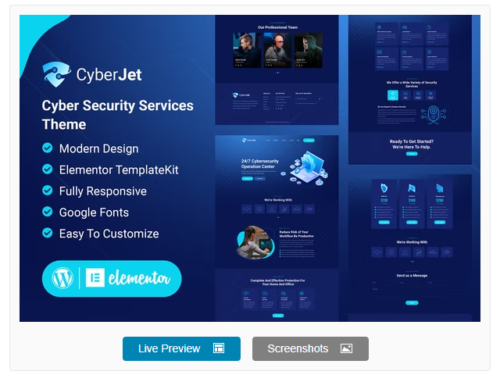 CyberJet - Web Security Elementor Template Kit
