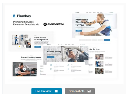 Plumboy - Plumbing Services Elementor Template Kit