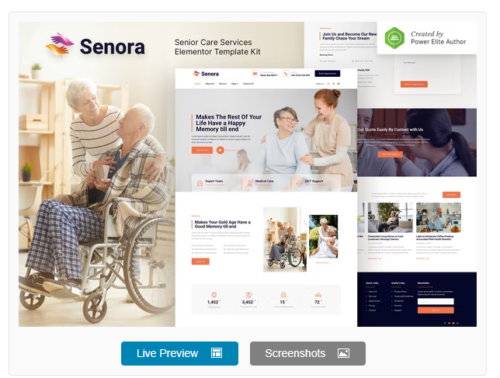 Senora – Senior Care Services Elementor Template Kit