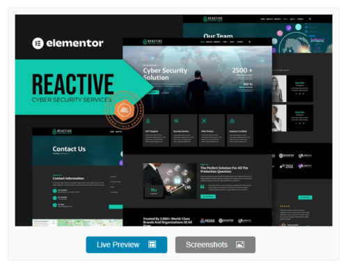 Reactive - Cyber Security Services Elementor Template Kit
