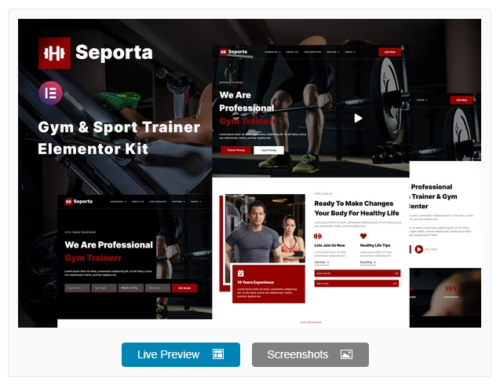 Seporta - Gym & Fitness Elementor Template Kit