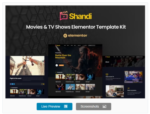 Shandi – Movies & TV Shows Elementor Template Kit