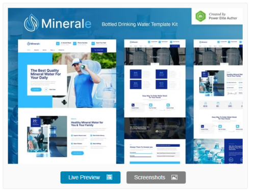 Minerale – Bottled Drinking Water Elementor Template Kit