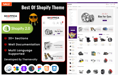 Shoppica Mega Spare–Parts Cars Shopify 2.0 Premium Responsive Theme