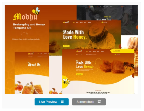 Modhu - Beekeeping & Honey Elementor Template Kit