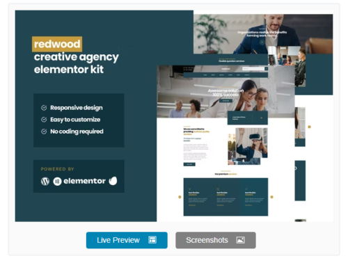 Redwood - Creative Agency Business Elementor Pro Template Kit