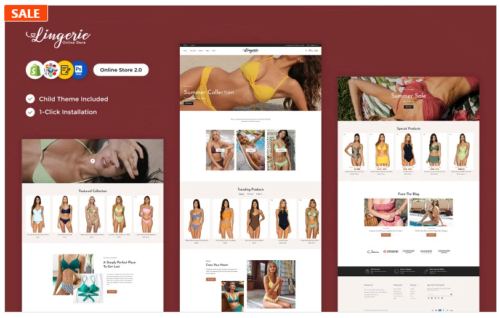 Lingerie - Lingerie, Ladies Wear, Shapewear, Swimwear & Bikini Store Shopify Theme