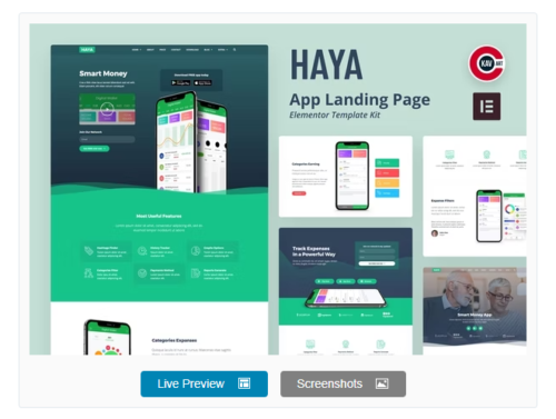 Haya - App Startup Elementor Template Kit