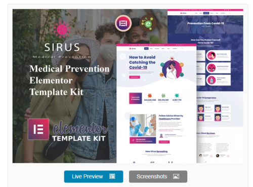 Sirus - Medical Prevention Elementor Template Kit