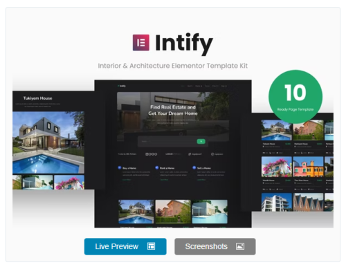 Intify - Real Estate Elementor Template Kit
