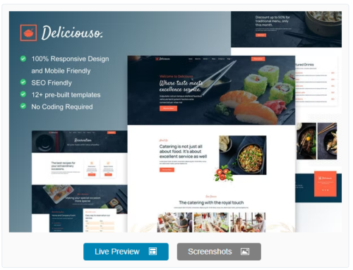 Deliciouso - Catering & Restaurant Elementor Template Kit