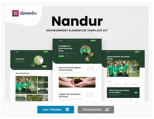 Nandur - Enviromental Elementor Template Kit