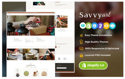 SavvyArt - Handmade & Crafting - Shopify OS2.0 Theme