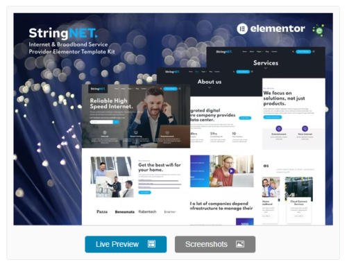 StringNET - Internet & Broadband Service Provider Elementor Template Kit