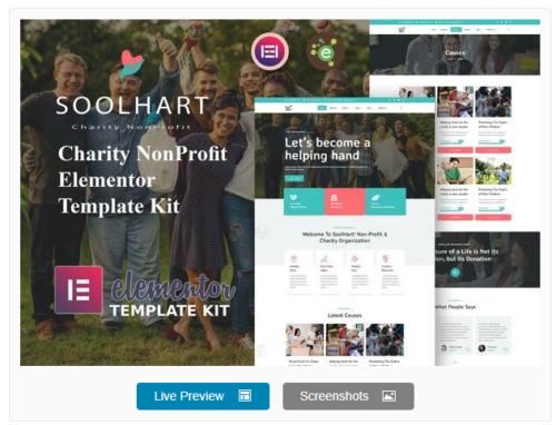 SoolHart - Charity NonProfit Elementor Template Kit