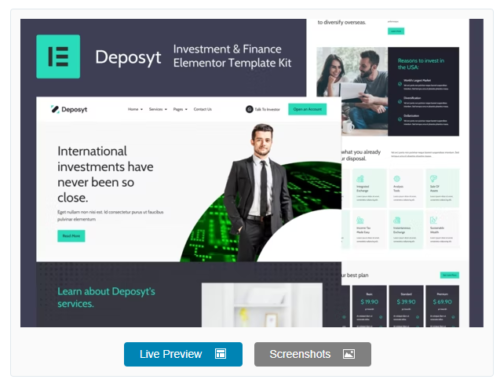 Deposyt - Investment & Finance Elementor Template Kit