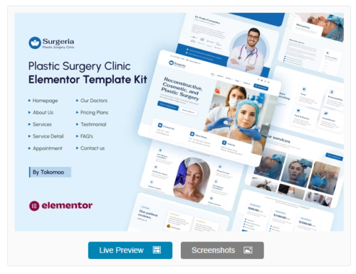 Surgeria - Plastic Surgery Clinic Elementor Template Kit