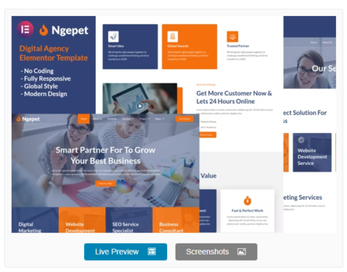 Ngepet - Creative Agency Company Elementor Template Kit