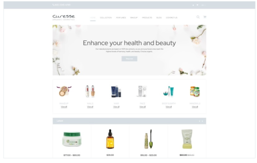 Curesse - Spa Cosmetics Store Shopify Theme