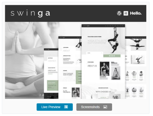 Swinga - Yoga Health Coach Fitness Studio Elementor Template Kit