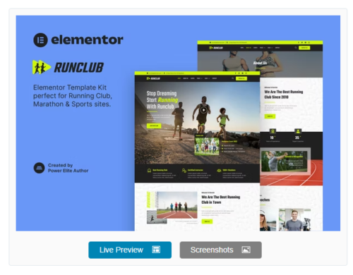 Runclub – Running Club, Marathon & Sports Elementor Template Kit