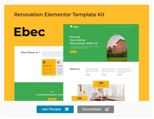 Ebec - Renovation Elementor Template Kit