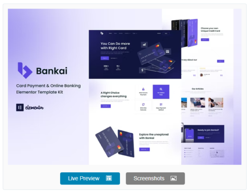 Bankai - Card Payment & Online Banking Elementor Template Kit