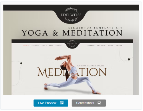 Edelweiss - Yoga & Meditation Elementor Pro Template Kit