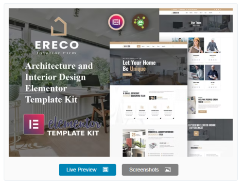 Ereco - Architecture & Interior Design Elementor Template Kit