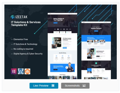 Izeetak - IT Solutions & Services Elementor Template Kit