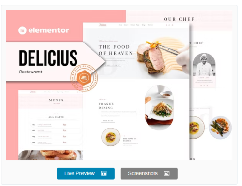Delicius - Restaurant Elementor Template Kit